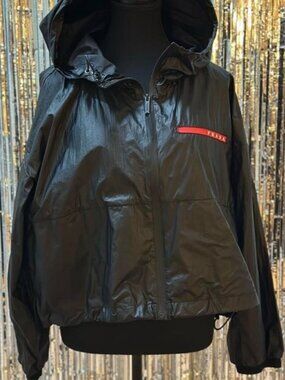 PRADA Light Re-Nylon hooded jacket. women's size L. authentic originally  $1900